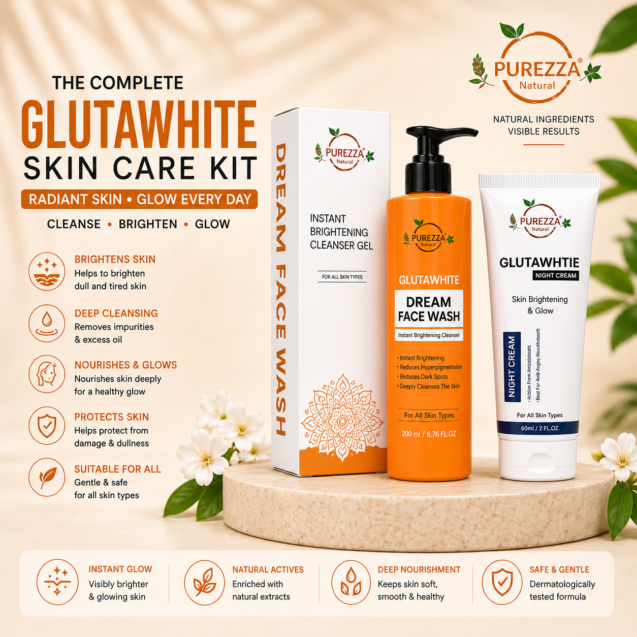 GlutaWhite Premium Skin Brightening & Care Kit ✨