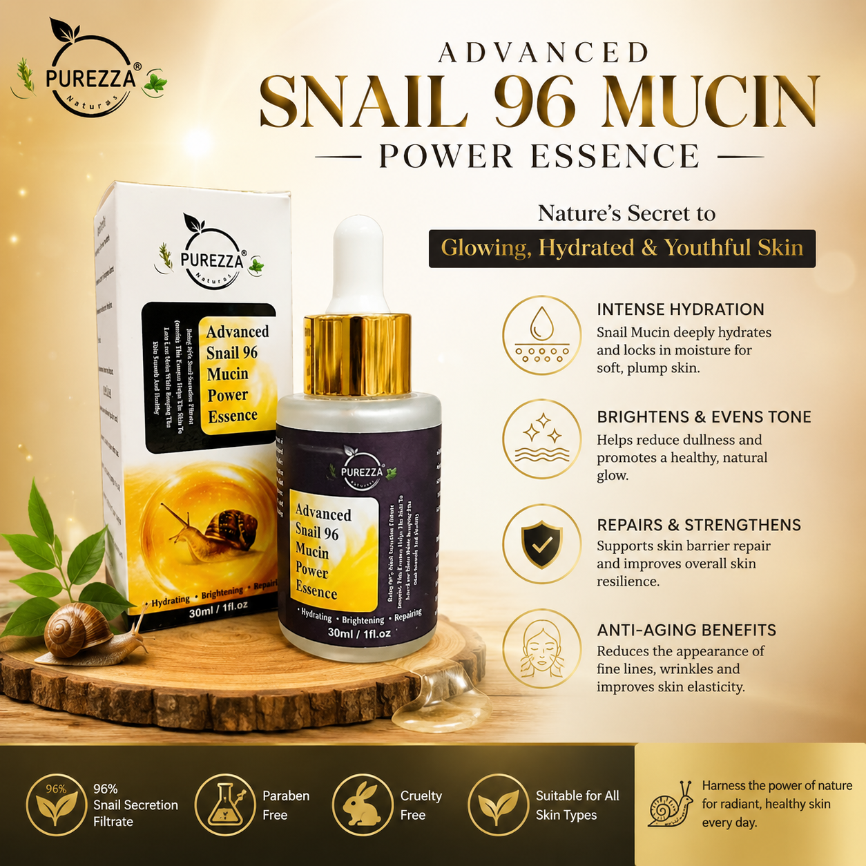 PUREZZA Advanced Snail 96 Mucin Power Essence