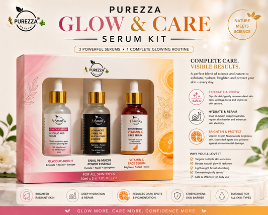 PUREZZA Glow & Care Serum Kit 3 Powerful Serums • 1 Complete Skincare Routine
